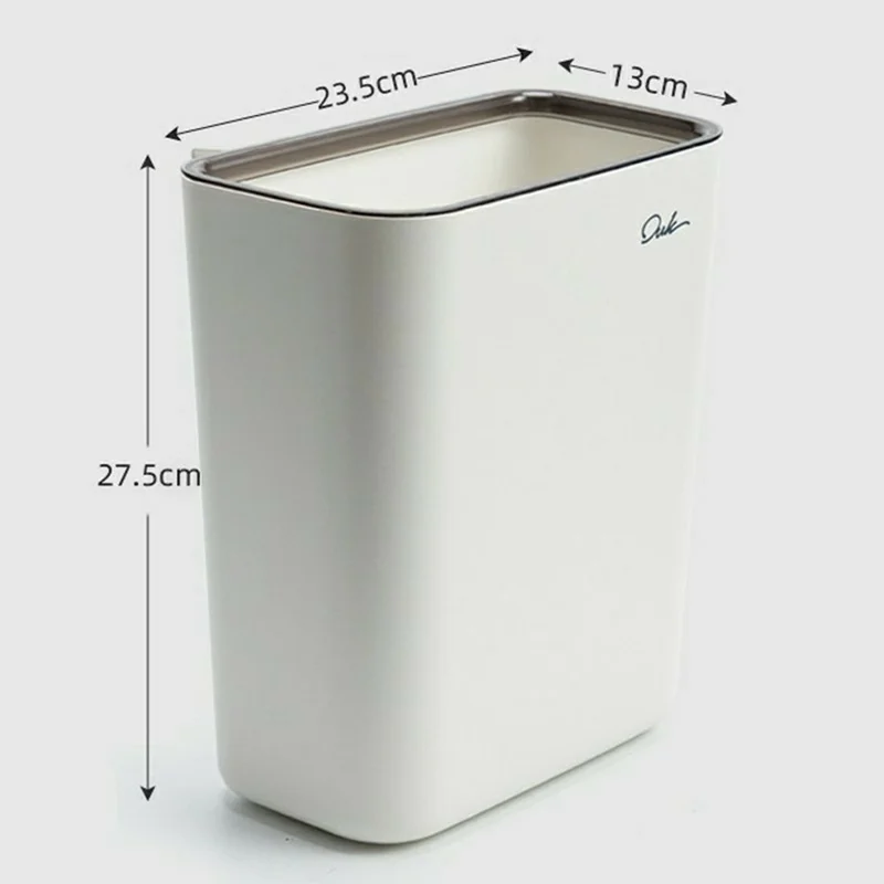 OUK 23,5 x 13 x 27 cm Hangende prullenbak voor keukenkastje, afvalbak, prullenbak voor op het aanrecht - Wit