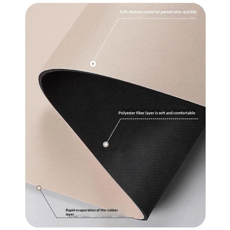 2Pcs  /  Set 50 x 80cm + 50 x 150cm Black and White Flower Pattern Kitchen Mats Water Absorbent Diatomite Non Slip Floor Pad - Four-petaled Flower