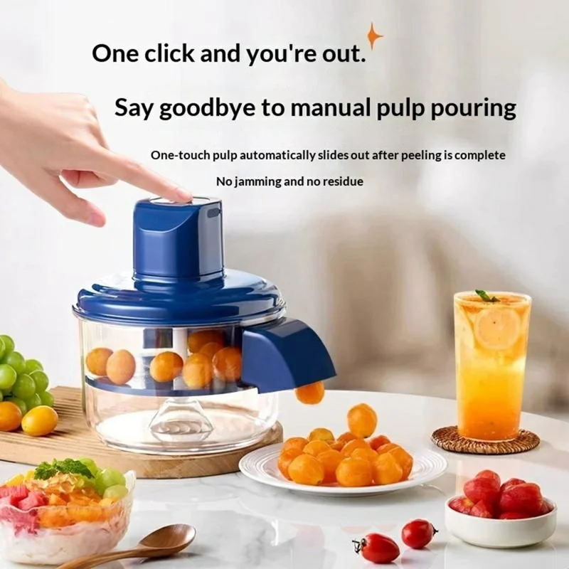 Descascador Inteligente de Frutas e Legumes, Máquina Automática Multifunções para Casa / Uso Comercial (Sem FDA, Livre de BPA) - Azul Escuro