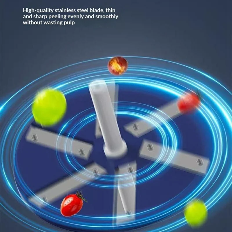 Descascador Inteligente de Frutas e Legumes, Máquina Automática Multifunções para Casa / Uso Comercial (Sem FDA, Livre de BPA) - Azul Escuro