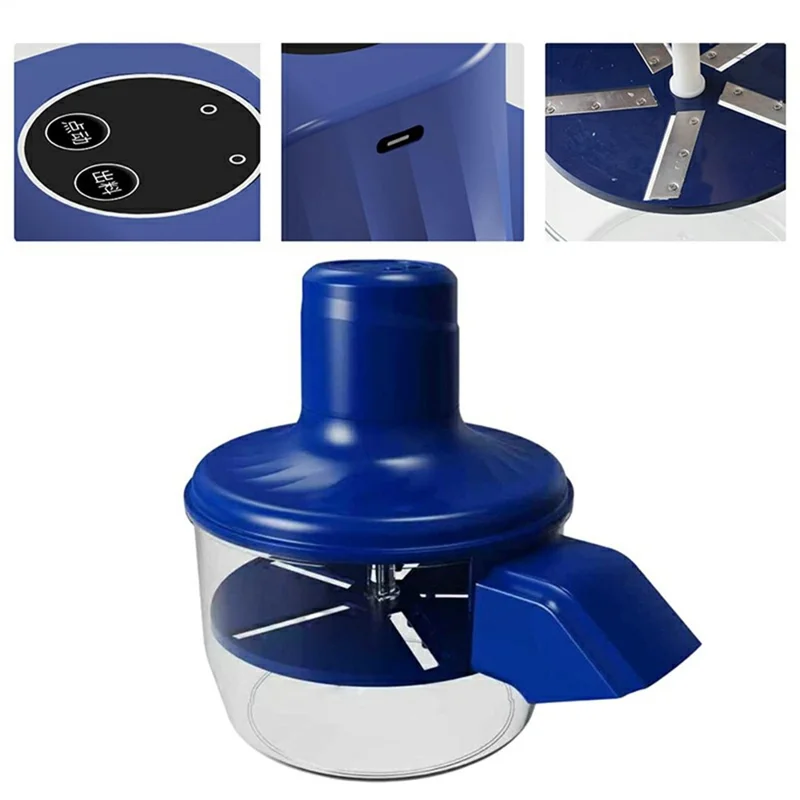 Descascador Inteligente de Frutas e Legumes, Máquina Automática Multifunções para Casa / Uso Comercial (Sem FDA, Livre de BPA) - Azul Escuro