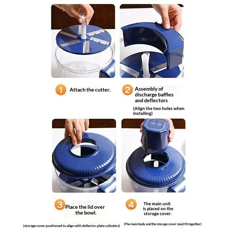 Descascador Inteligente de Frutas e Legumes, Máquina Automática Multifunções para Casa / Uso Comercial (Sem FDA, Livre de BPA) - Azul Escuro