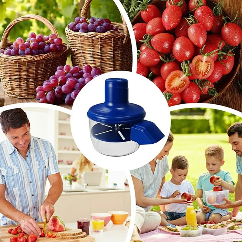 Descascador Inteligente de Frutas e Legumes, Máquina Automática Multifunções para Casa / Uso Comercial (Sem FDA, Livre de BPA) - Azul Escuro