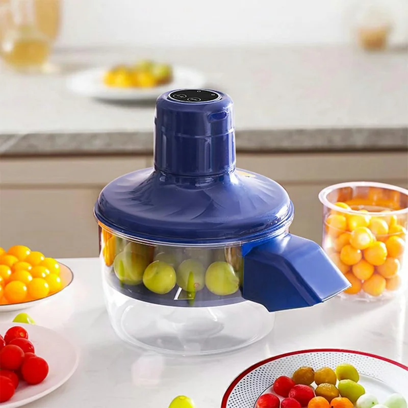 Descascador Inteligente de Frutas e Legumes, Máquina Automática Multifunções para Casa / Uso Comercial (Sem FDA, Livre de BPA) - Azul Escuro