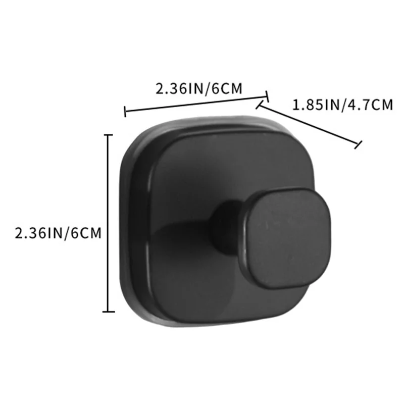 Sugkopperhængelåge til badeværelse, soveværelse, køkken, væghægte, rustfrit stål, firkantet opbevaringsholder - Sort