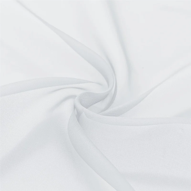 2Pcs 134 x 240cm Semi Sheer Curtain Eyelet Top Solid Color Curtain for Living Room Balcony Window - White