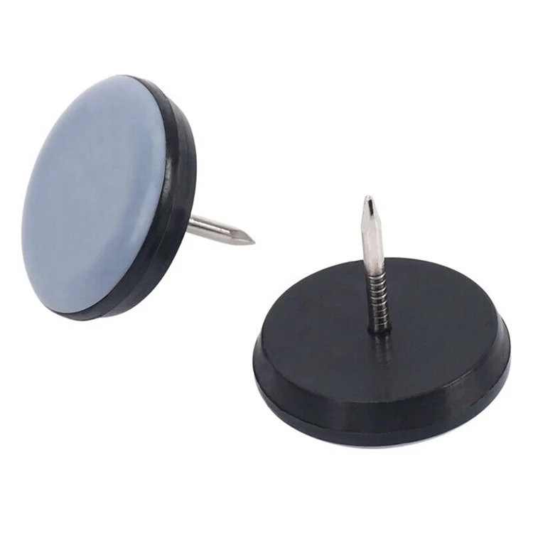 20Pcs / Set 30mm Diameter Round Furniture Sliders Nails Chair Sofa Leg Bottom Pads Nail-on Sliders Floor Protectors to Move Furniture Easily
