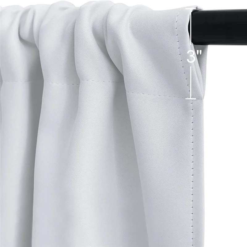 1 Pezzo 106 x 91 cm Tenda Corta Scura in Tinta Unita per Cucina - Bianca