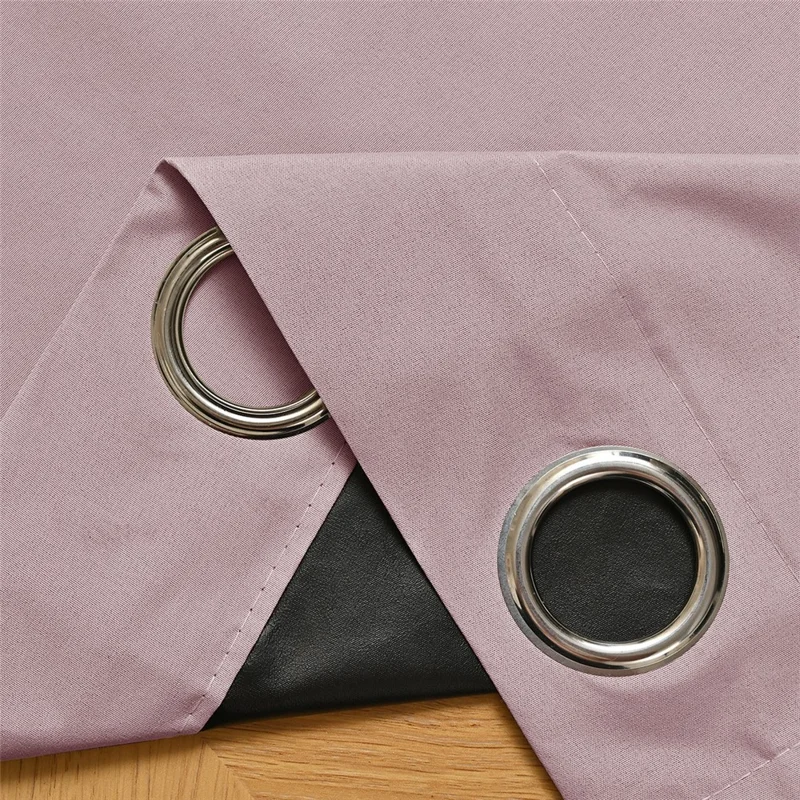 3Pcs 132 x 240cm Curtains Set Blackout Curtains Drapes for Living Room Bedroom - 2Pcs Pink + 1Pc White