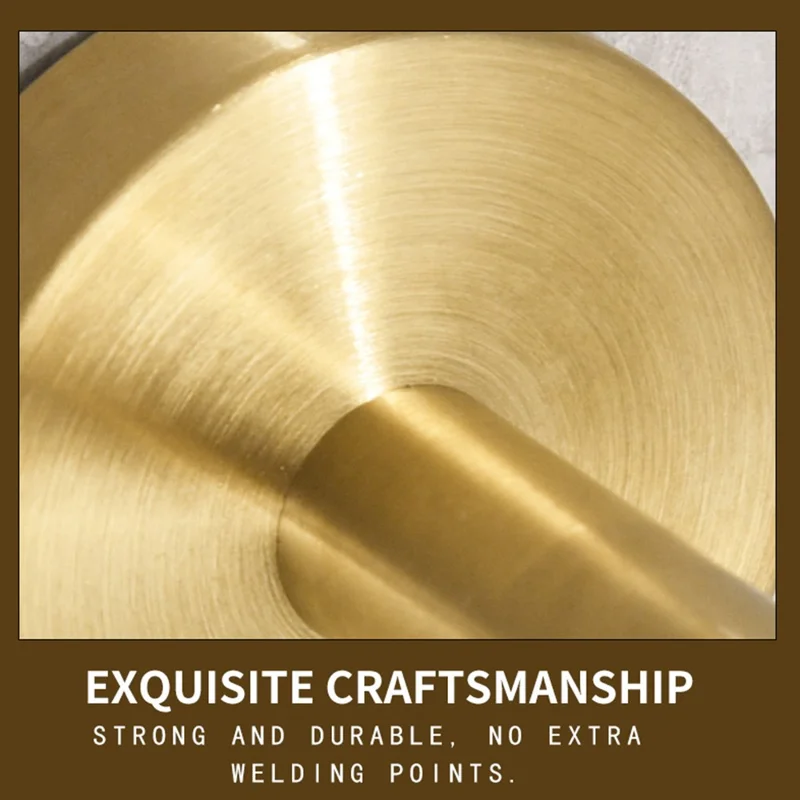 5Pcs Bathroom Hardware Set Stainless Steel Towel Bar Tissue Holder Wall Mounted Storage Hook - Gold