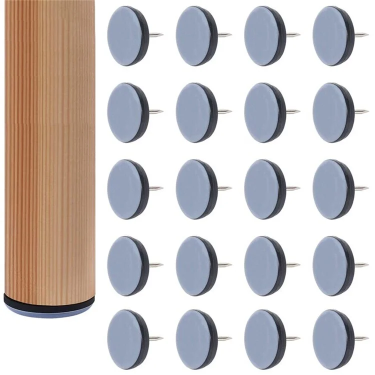 20Pcs / Set 35mm Diameter Chair Sofa Leg Nail-on Sliders Floor Protector Pads Round Furniture Sliders Nails to Reduce Floor Friction