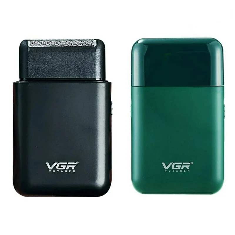 VGR V-390 Portable Electric Shaver for Men Waterproof USB Rechargeable Mini Razor - Green