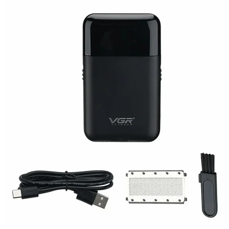 VGR V-390 Portable Electric Shaver for Men Waterproof USB Rechargeable Mini Razor - Green