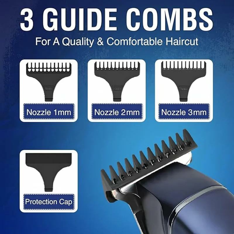 VGR V-986 Digital Display Professional Hair Clipper USB Rechargeable Cordless Hair Trimmer for Home / Salon - Blue