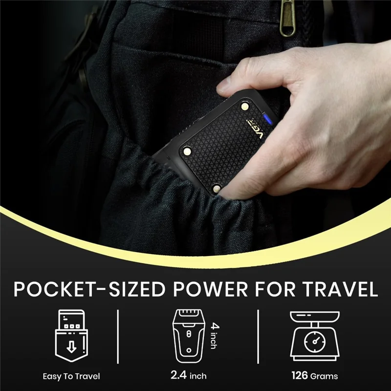 VGR V-353 Mini Electric Shaver for Men USB Rechargeable Portable Reciprocating Razor for Home Travel - Black