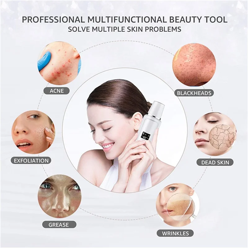 HX-02 Hudskraber med LCD-skærm Ansigtrensning Enhed Porerenser Sortepuntfjerner - Hvid