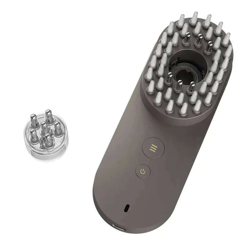 Peigne de massage électrique du cuir chevelu CS-01X, soin des cheveux avec lumière rouge intelligente et technologie de microcourant EMS - Noir