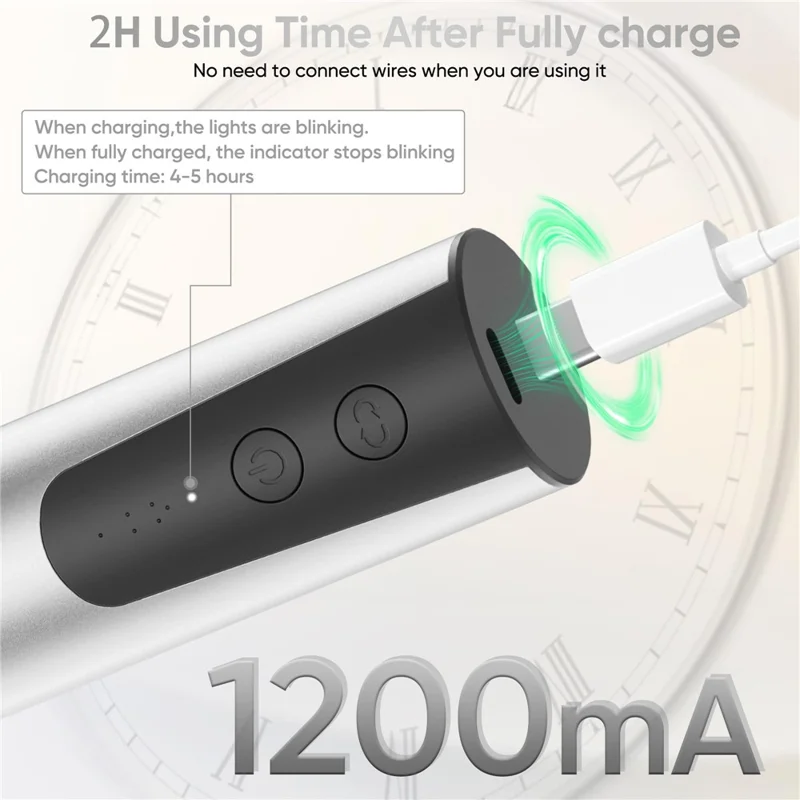 HX-12 Elektrisk Fodkallosfjerner 2 i 1 Multifunktionspedikurværktøj Genopladelig Fodfejle til Hjemmebrug - Sølv