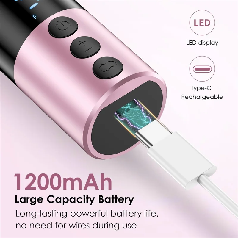 HX-18 Electric Foot File Rechargeable Callus Remover Digital Display Pedicure Tool For Dead Skin  /  Corns - Rose Gold