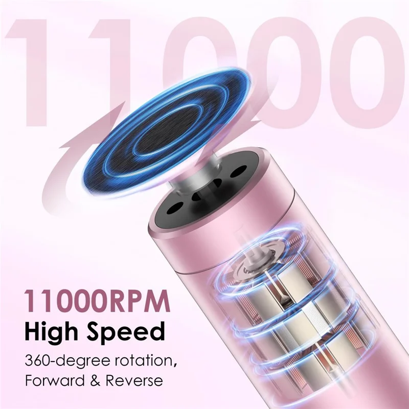 HX-18 Electric Foot File Rechargeable Callus Remover Digital Display Pedicure Tool For Dead Skin  /  Corns - Rose Gold