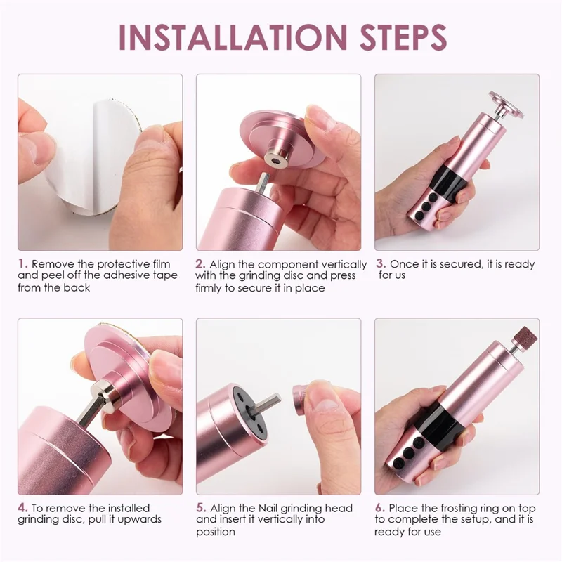 HX-18 Electric Foot File Rechargeable Callus Remover Digital Display Pedicure Tool For Dead Skin  /  Corns - Rose Gold