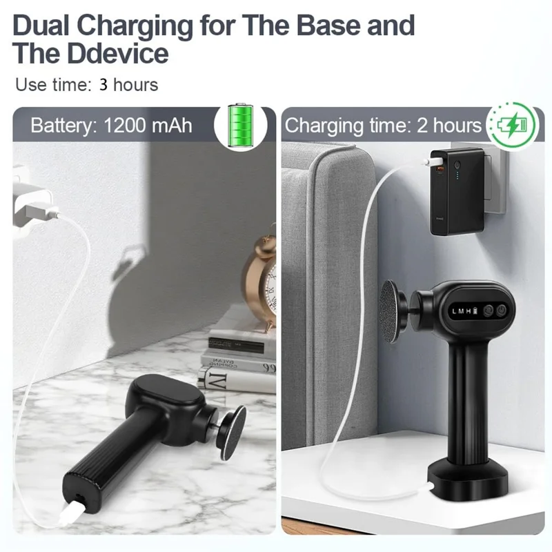 C2 Electric Foot Callus Remover 2 in 1 Portable Pedicure Tool Dead Skin Remover Nail File 6 Speed Adjustable - Black