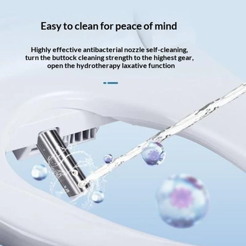 Siège de toilette intelligent avec chauffage instantané, lavage et séchage, couvercle de toilette domestique avec panneau de commande bilingue - Prise UE