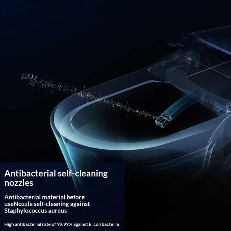 Siège de toilette intelligent avec chauffage instantané, lavage et séchage, couvercle de toilette domestique avec panneau de commande bilingue - Prise UE