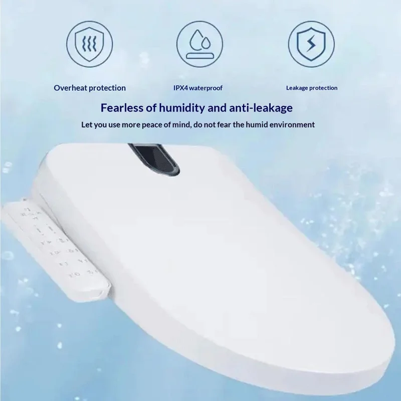 Smart Electric Toilet Seat U-Shaped Heated Bidet Multifunction Remote Control Auto-Lift Lid for Hotel / Home - EU Plug