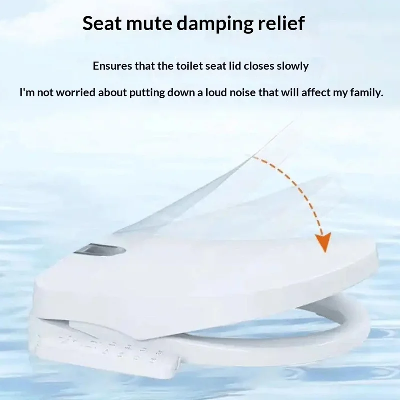 Smart Electric Toilet Seat U-Shaped Heated Bidet Multifunction Remote Control Auto-Lift Lid for Hotel / Home - EU Plug