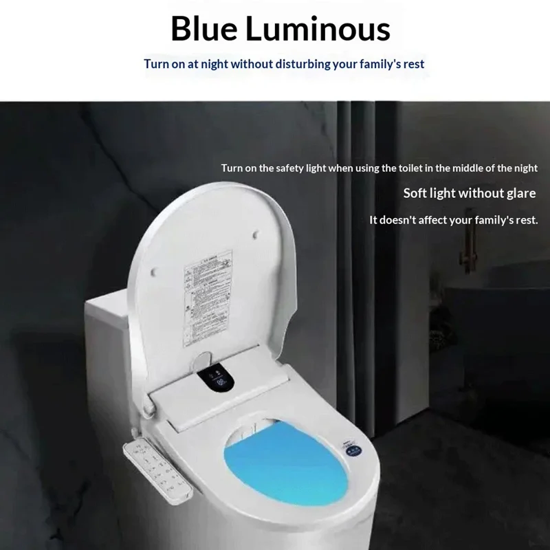 Smart Electric Toilet Seat U-Shaped Heated Bidet Multifunction Remote Control Auto-Lift Lid for Hotel / Home - EU Plug