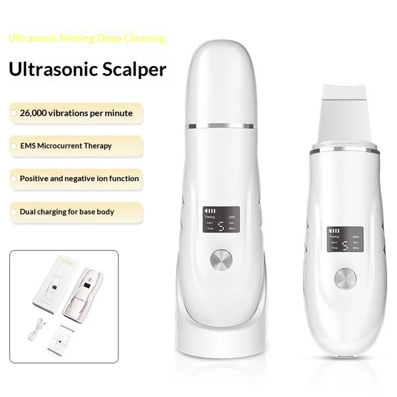 X7 Ultrasonic Skin Cleaner Device Facial Pore Cleansing Dead Skin Removal Tool For Home Use - White