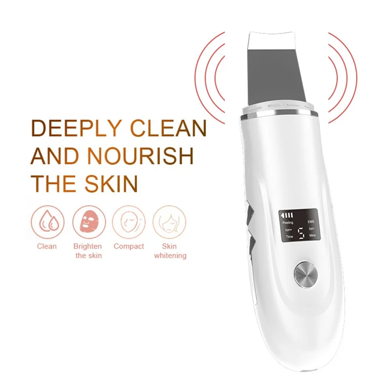 X7 Ultrasonic Skin Cleaner Device Facial Pore Cleansing Dead Skin Removal Tool For Home Use - White