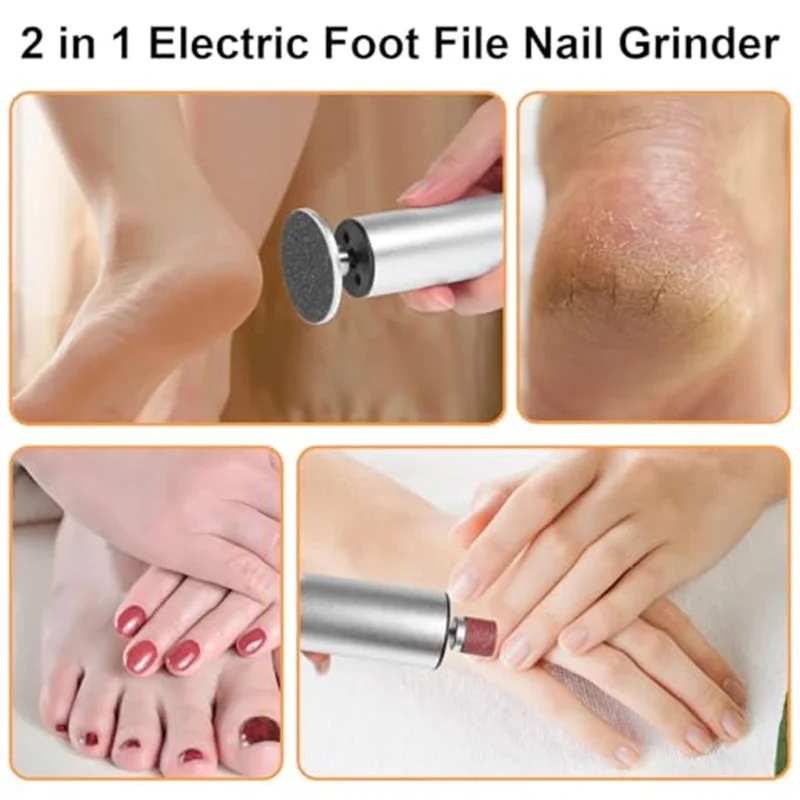 HX-20 Electric Foot Callus Remover 2 in 1 Rechargeable LED Display Nail File Grinder 9 Speed Settings - Purple