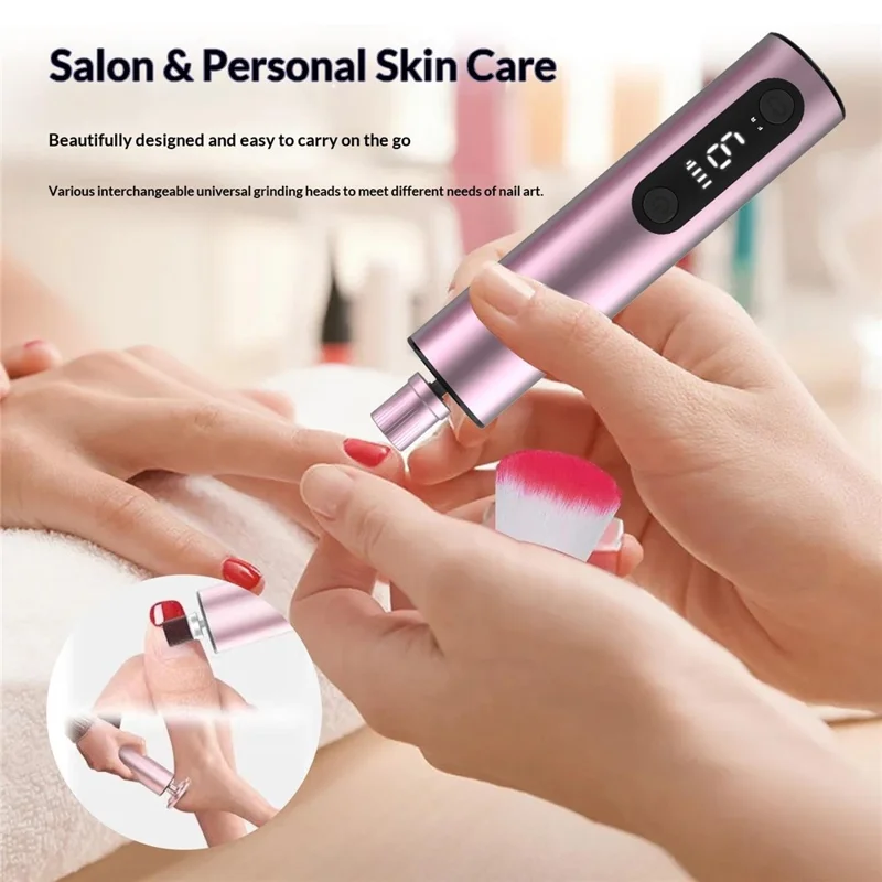 HX-20 Electric Foot Callus Remover 2 in 1 Rechargeable LED Display Nail File Grinder 9 Speed Settings - Purple