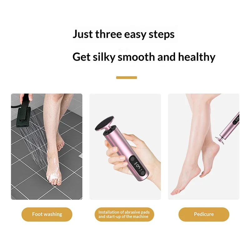 HX-20 Electric Foot Callus Remover 2 in 1 Rechargeable LED Display Nail File Grinder 9 Speed Settings - Purple