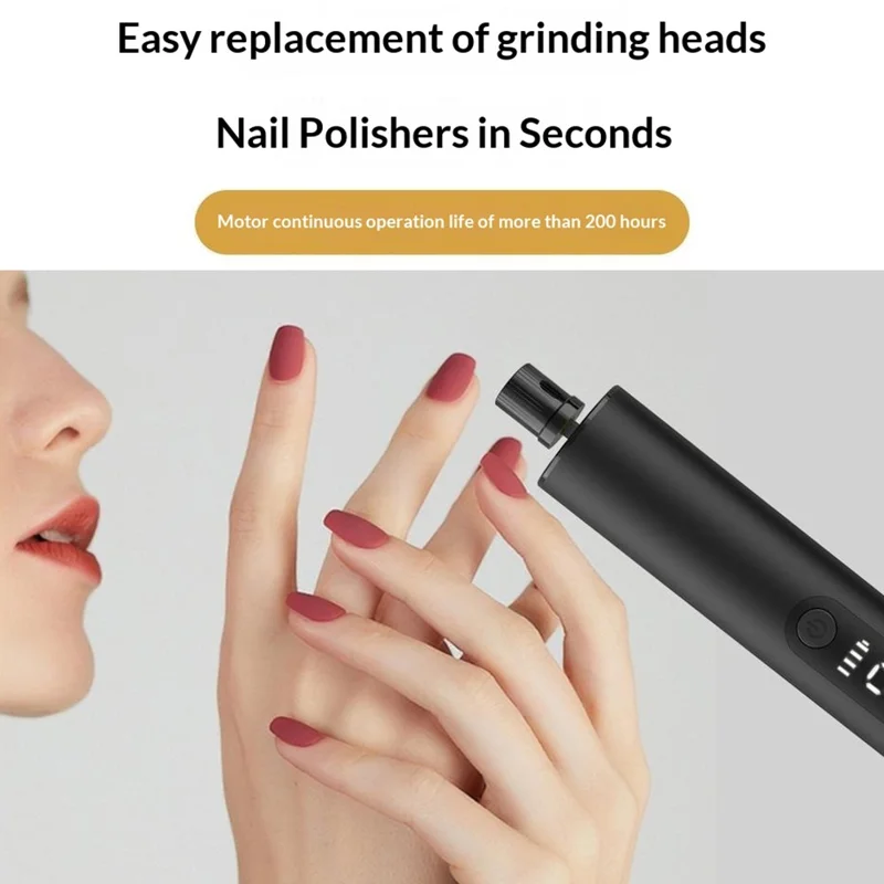 HX-20 Electric Foot Callus Remover 2 in 1 Rechargeable LED Display Nail File Grinder 9 Speed Settings - Purple