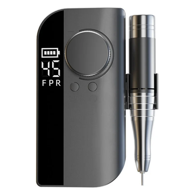 HX-102 Nail Grinder Portable High Speed Electric Nail File Professional Manicure Remover with LCD Screen Display - Grey