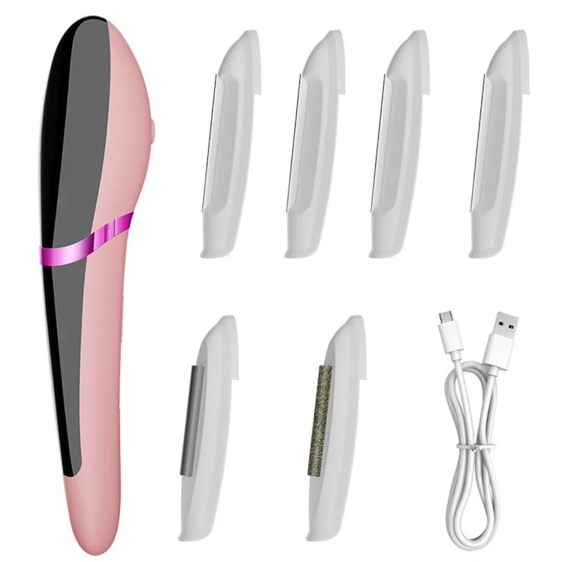 HX-106 Women's Facial Hair Remover Electric Multi-Function Hair Removal Exfoliation Device - Pink