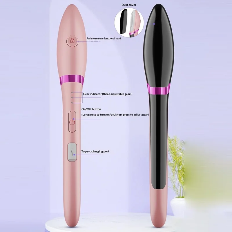 HX-106 Women's Facial Hair Remover Electric Multi-Function Hair Removal Exfoliation Device - Pink