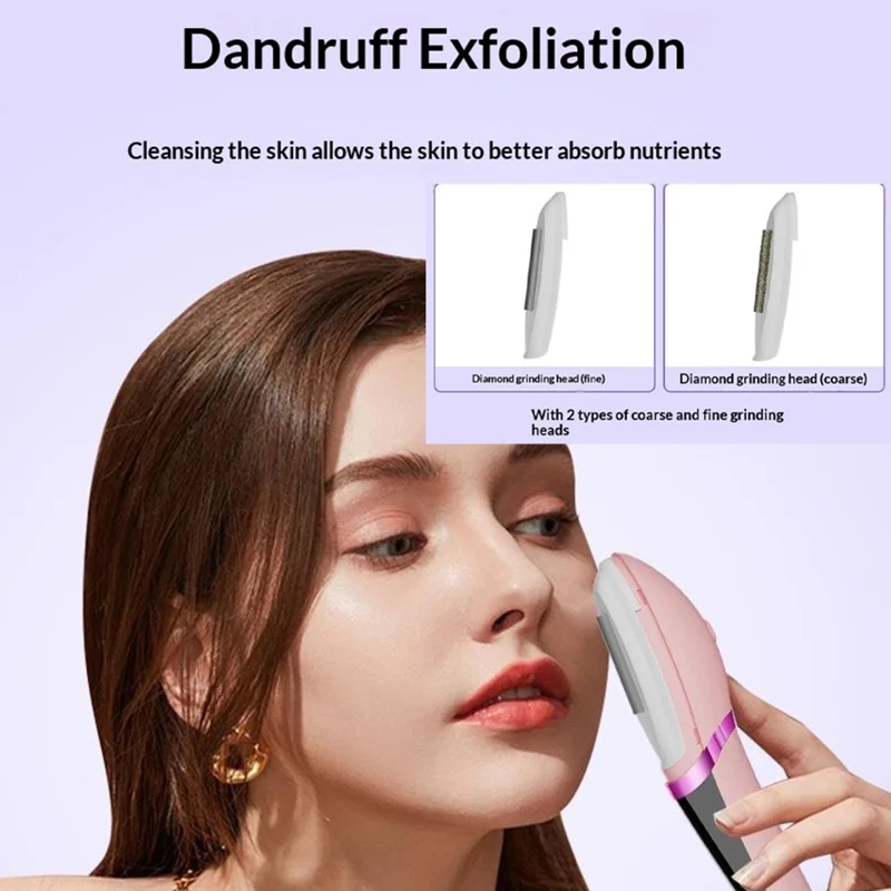HX-106 Women's Facial Hair Remover Electric Multi-Function Hair Removal Exfoliation Device - Pink