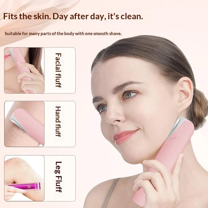 HX-105 Multi Function Hair Remover For Women Electric Epilator 2 in 1 Skin Exfoliation Shaving Razor - Pink