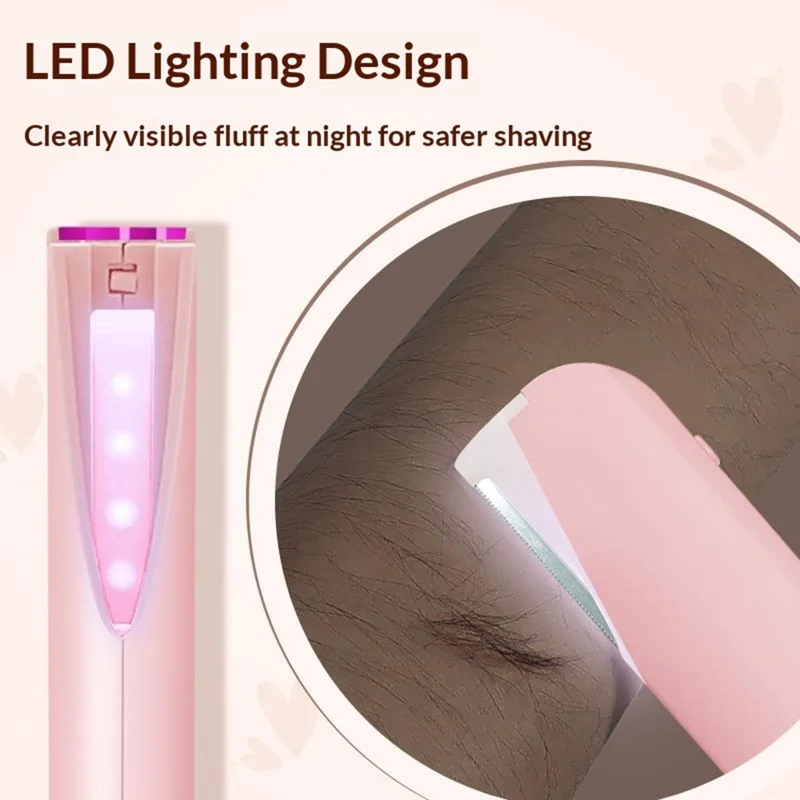 HX-105 Multi Function Hair Remover For Women Electric Epilator 2 in 1 Skin Exfoliation Shaving Razor - Pink