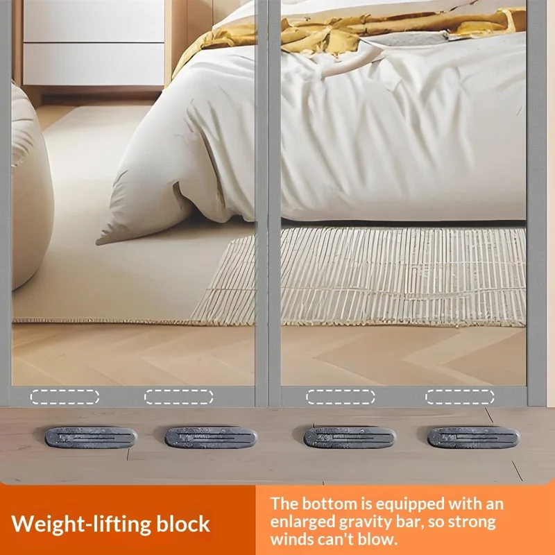 120 x 210cm Magnetic Screen Door Curtain Transparent TPU Door Mesh Mosquito Net - Grey