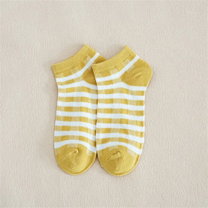 5 par søde tegneserie frugtmønster ankelsokker til kvinder forårsommer åndbar sokker i lavt snit