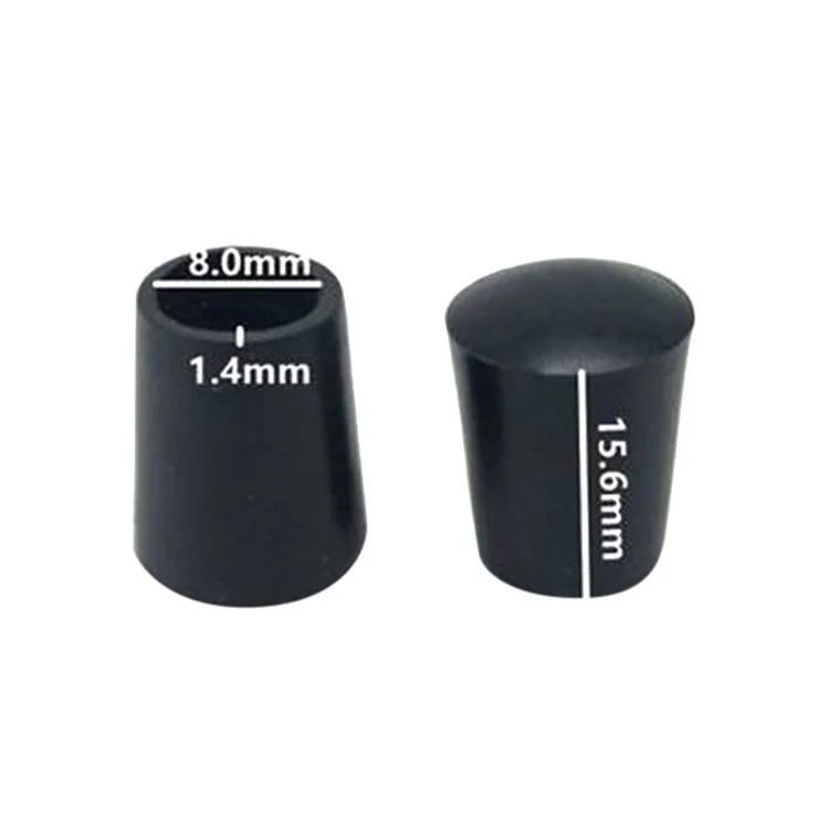 40Pcs 8mm Round PVC Furniture Leg Covers Non-Slip Chair Leg End Cap Cover Floor Protector Pads Reduce Noise Table Feet Cap - Black