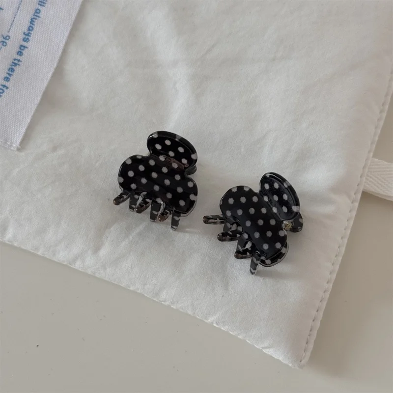 Mini Dot Hair Claw Clips Princess Style Hair Accessories Bangs Clips for Hair Styling - Black