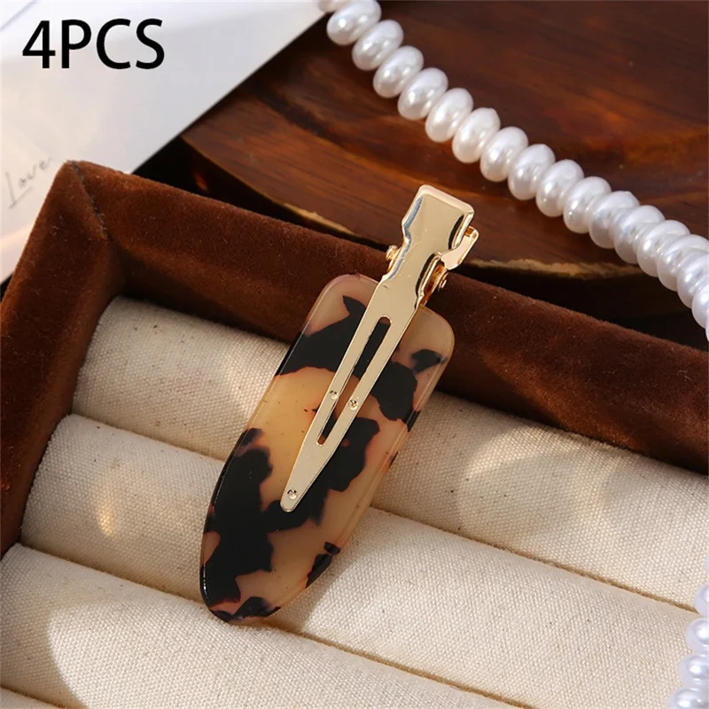 4 st acetathårklyxor, andkluvsklyxor för sidofriskör, håraccessoar - leopardmönster