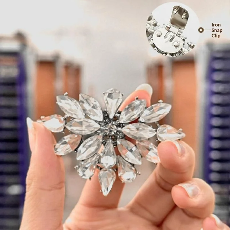 2Pcs Metal Shoe Clip Removable Crystal Rhinestone Decorative Buckle for High Heel Wedding Shoes Bridal Accessory