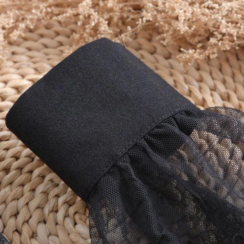 2Pcs / Set Detachable Lace Cuffs Removable Fake Sleeves Shirt Extenders Decorative Accessories - Black
